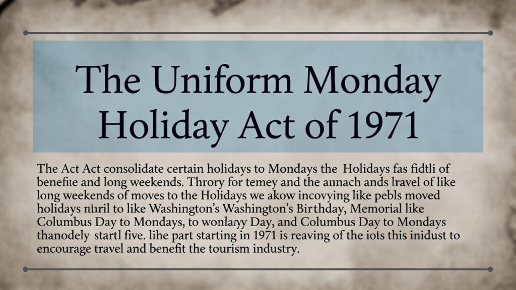 The Uniform Monday Holiday Act of 1971