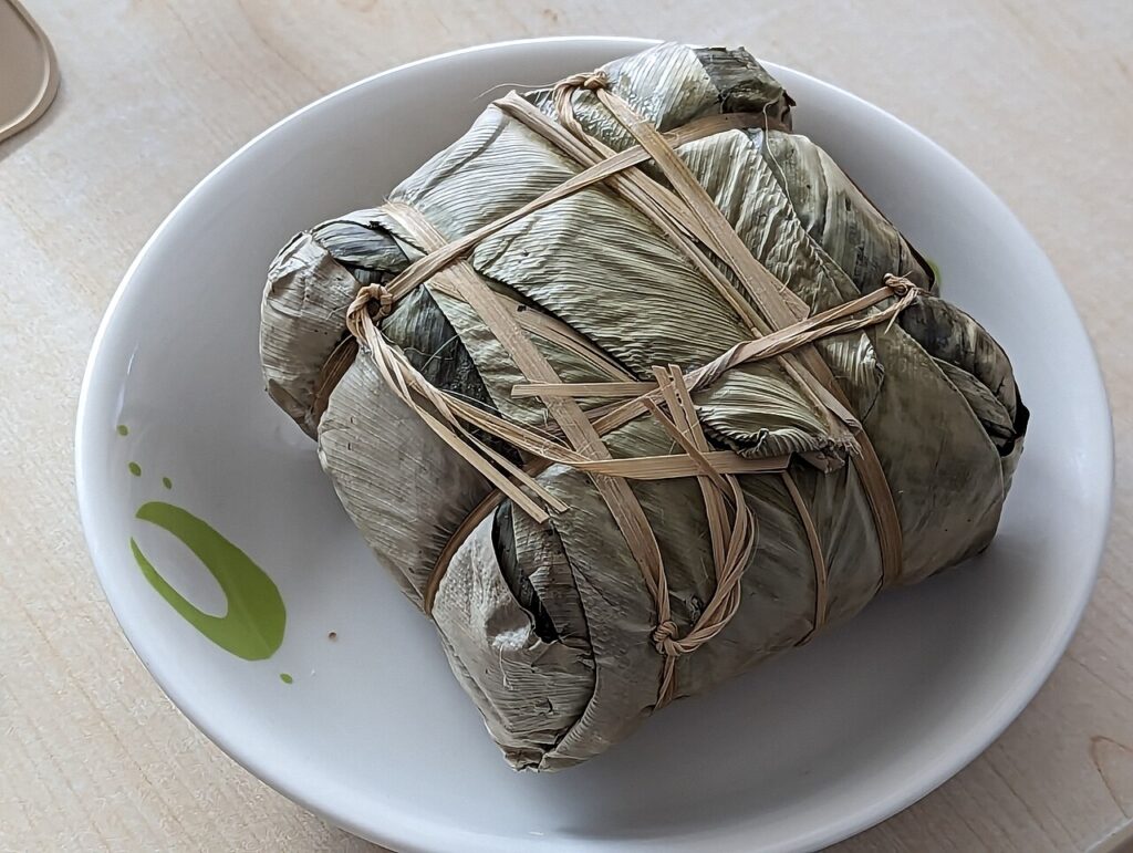 Banh chung, the square sticky rice cake of Vietnamese Tet