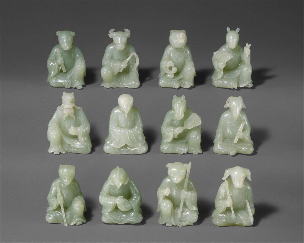 Jade carvings of the twelve Chinese zodiac animals