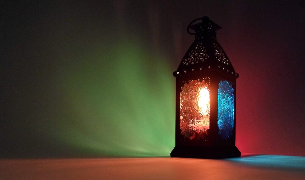 Colorful fanous lanterns sold for Ramadan