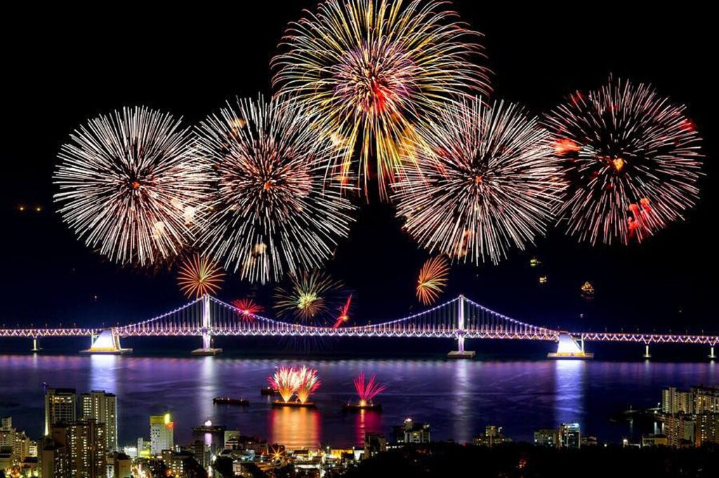 Fireworks of Korean New year's day eve