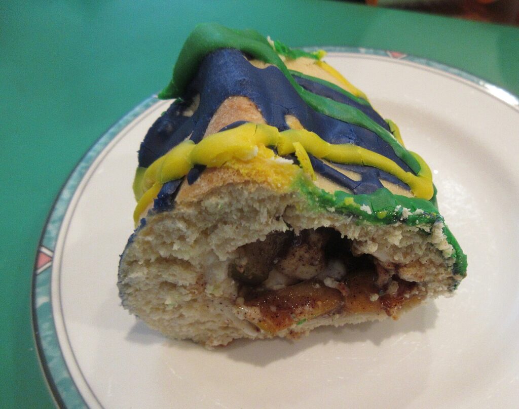 Goat cheese and apple king cake, New Orleans 2021 - Slice