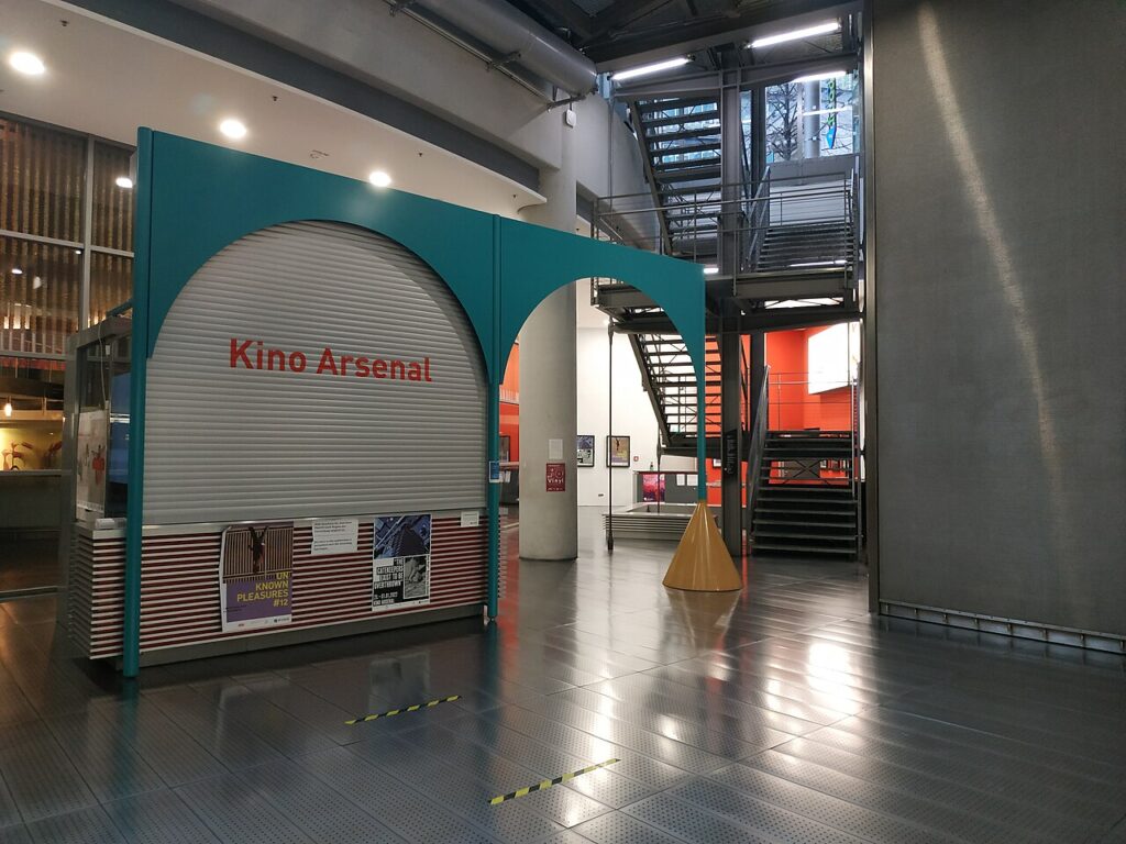 Kino Arsenal 14 Januar 2022 , gate to the cinema during a press screening of the 2022 Berlin Film Festival