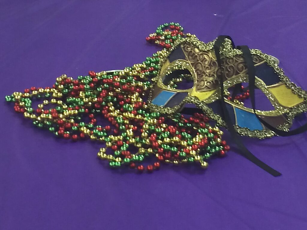 Mardi Gras Beads and Mask