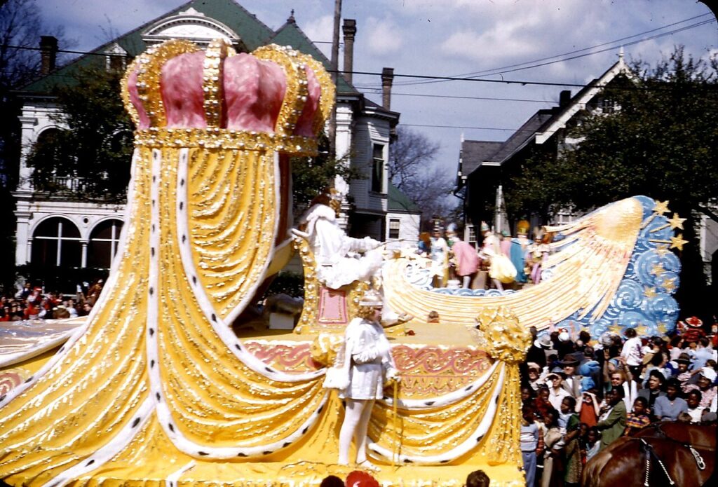 Mardi Gras king - Rex parade, New Orleans, late 1940s