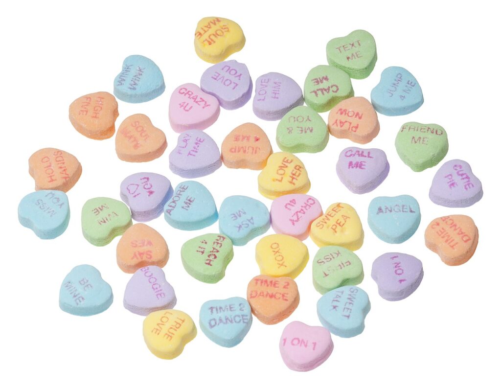 Heart candies, an inspiration for Valentine crafts
