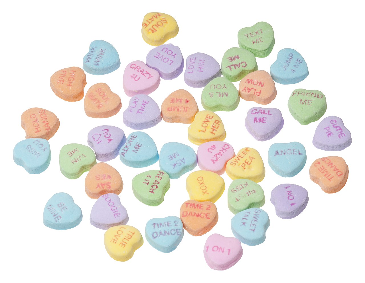 Conversation heart candies, a treat to enjoy on a self-love Valentine's Day