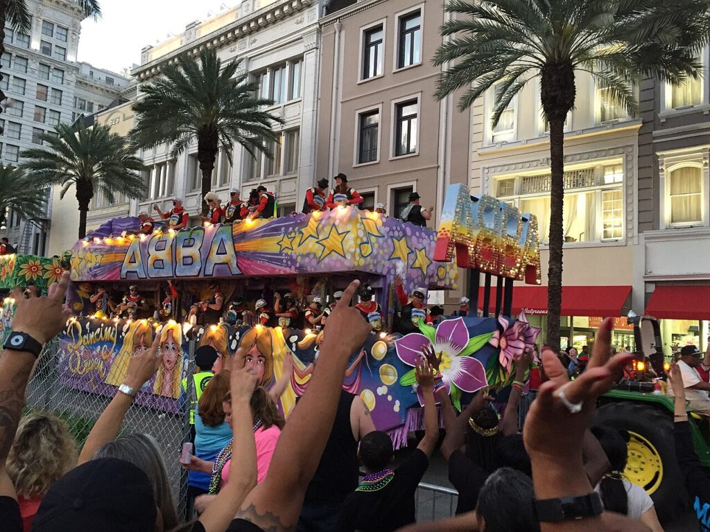 New Orleans Mardi Gras Parade, 2017 - ABBA Float on Canal Street
