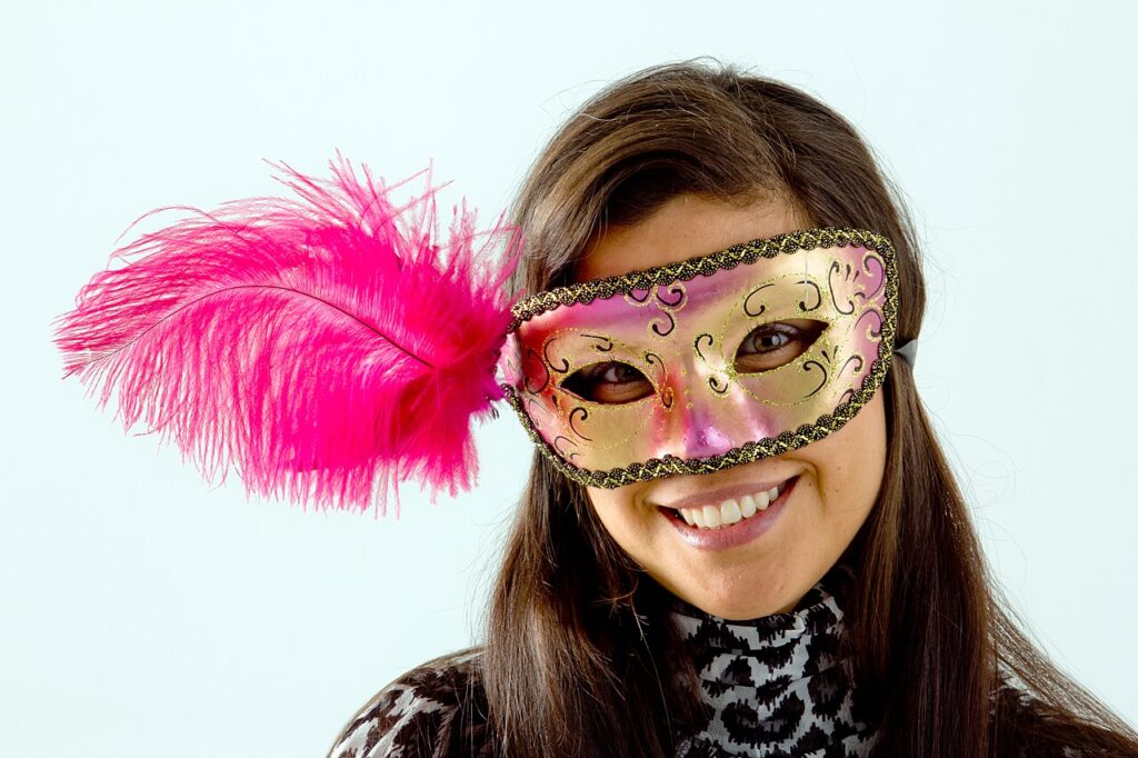 Photo of a venetian mask in a studio photo session