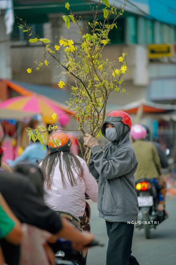 A flower market for Vietnamese New Year, Tet