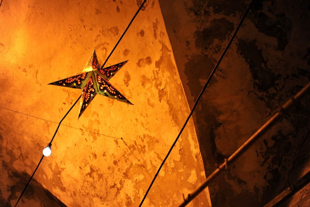 Star paper lantern. Jerusalem by night 048 - Aug 2011