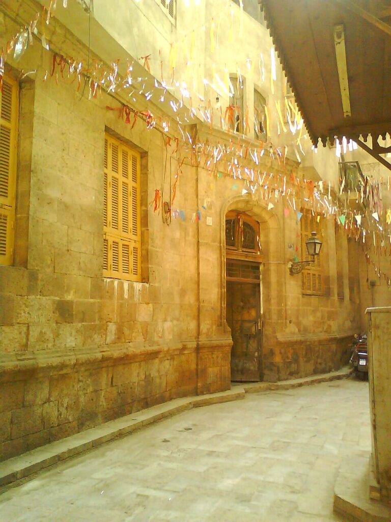 A Cairo street decorated for Ramadan