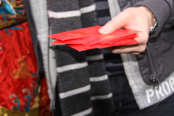 Red envelopes on sale for Chinese New Year in London