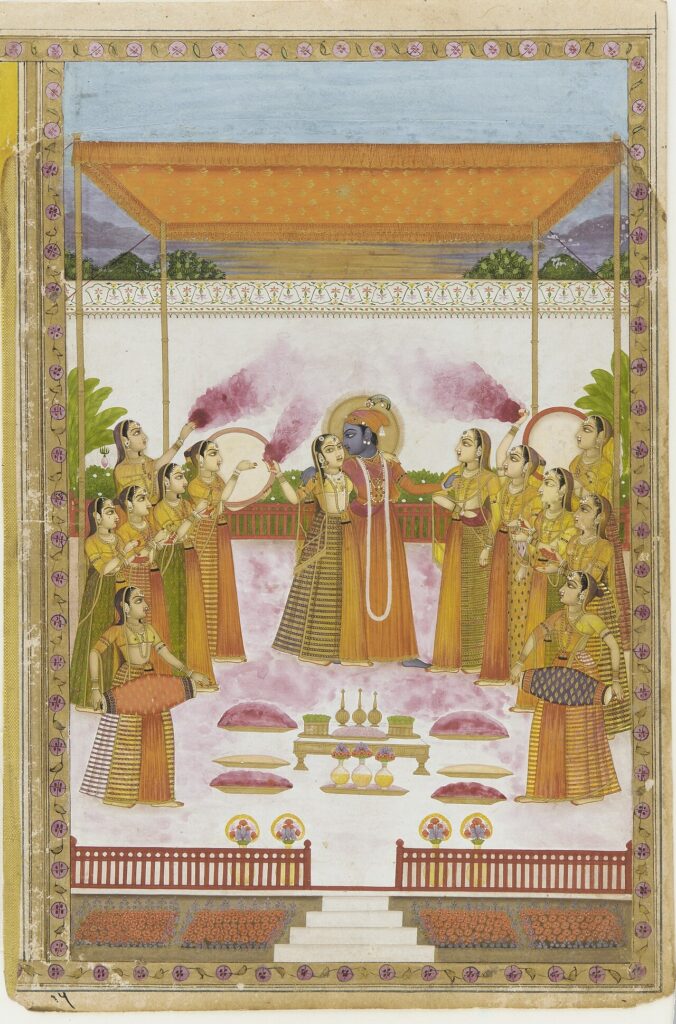 A Holi Festival - Krishna Radha and Gopis