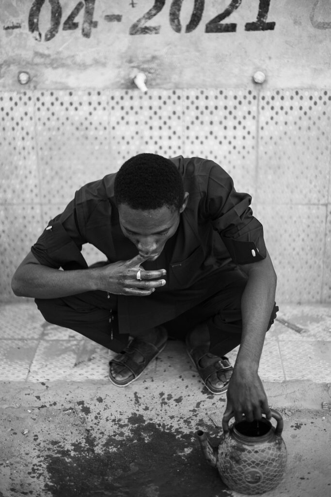 A Muslim man performs ablution (wudu) during the holy month of Ramadan