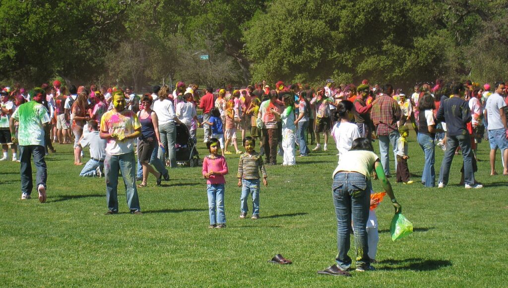A celebration of Holi festival at Stanford University United States, 2009