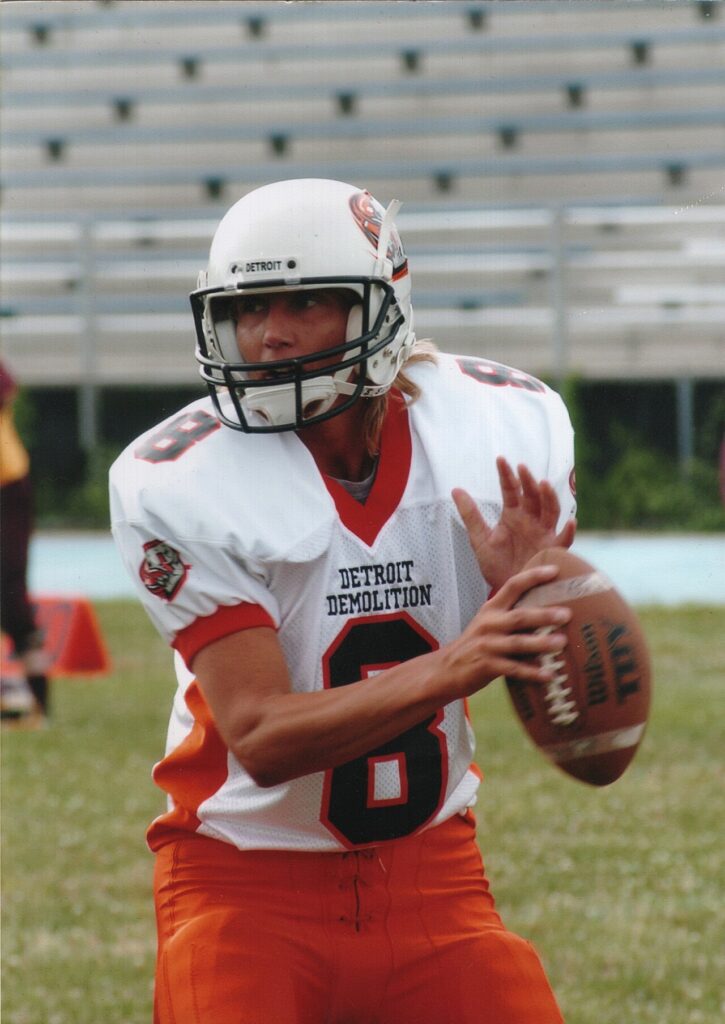 Kim Grodus Quarterback of Detroit Demolition