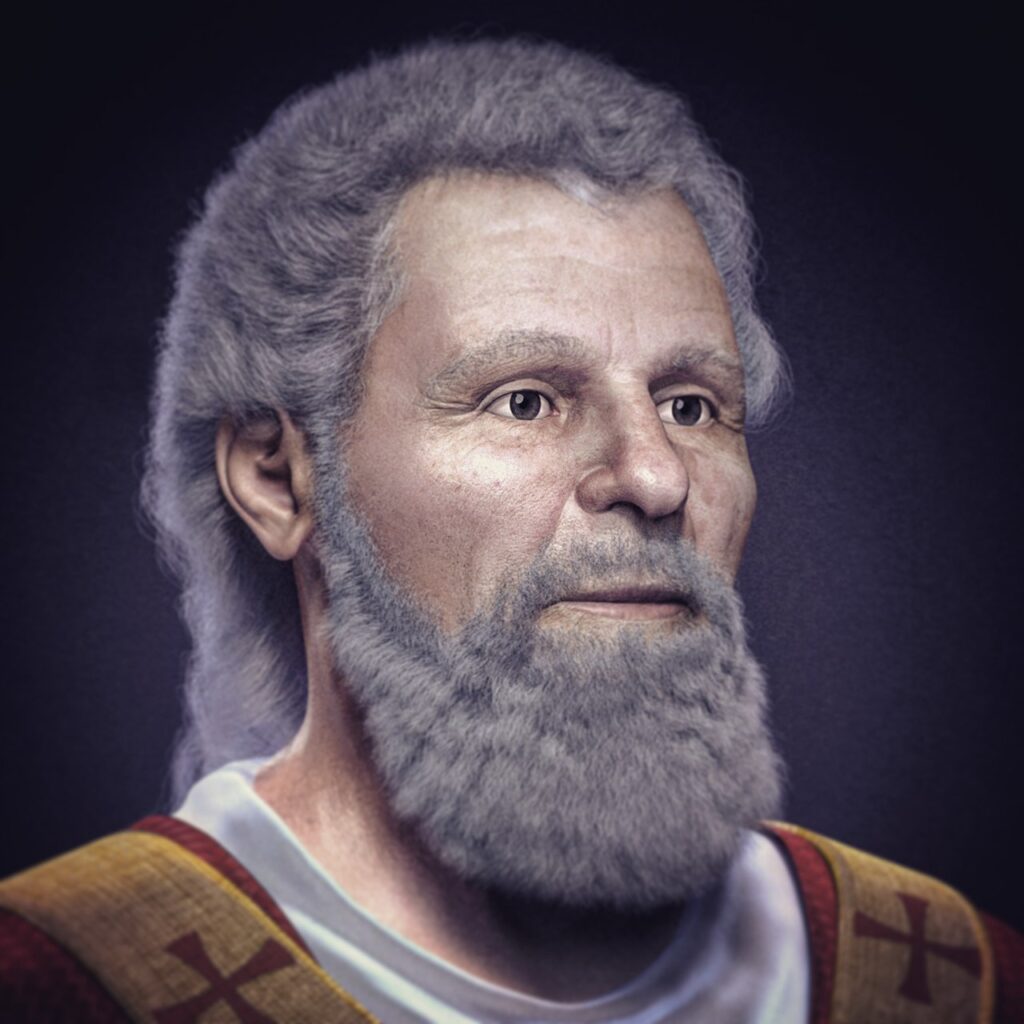 A facial reconstruction of Saint Valentine