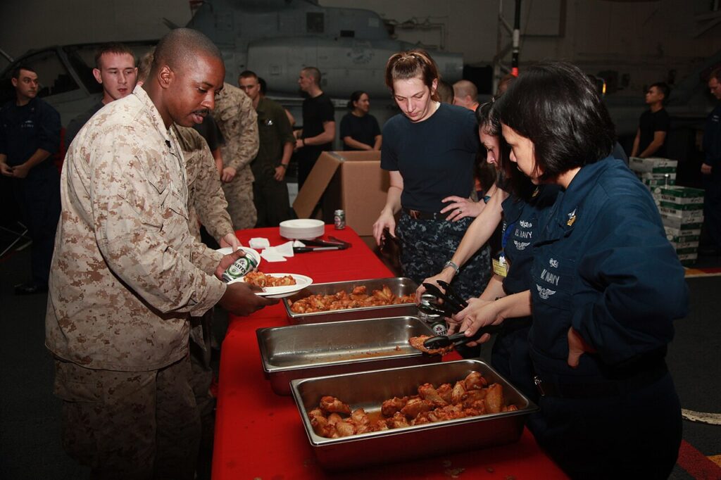 Super Bowl party held at-sea 130204-M-YG378-010