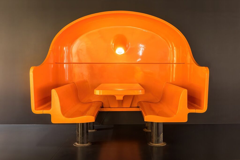 Table-banquette by Annie Tribel 1968 - Design Museum Brussels Belgium