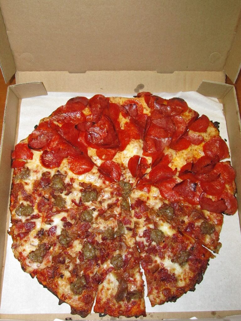 Pepperoni Salami & Sausage Bacon Pizza (15864752153)
