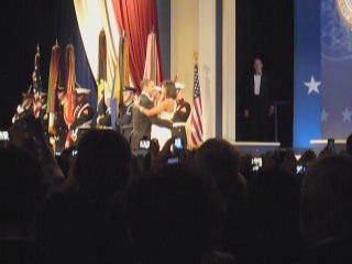 A couple sharing a slow dance