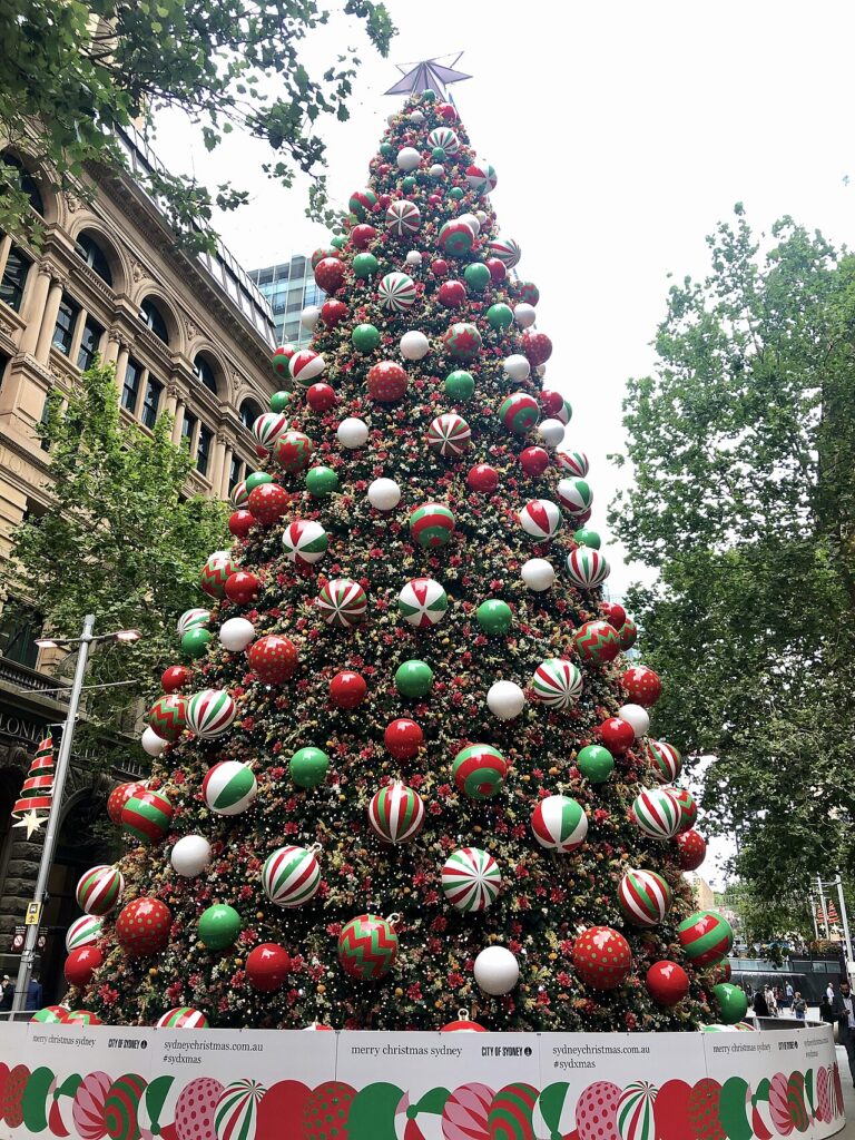 A Christmas tree in Martin Place, Sydney