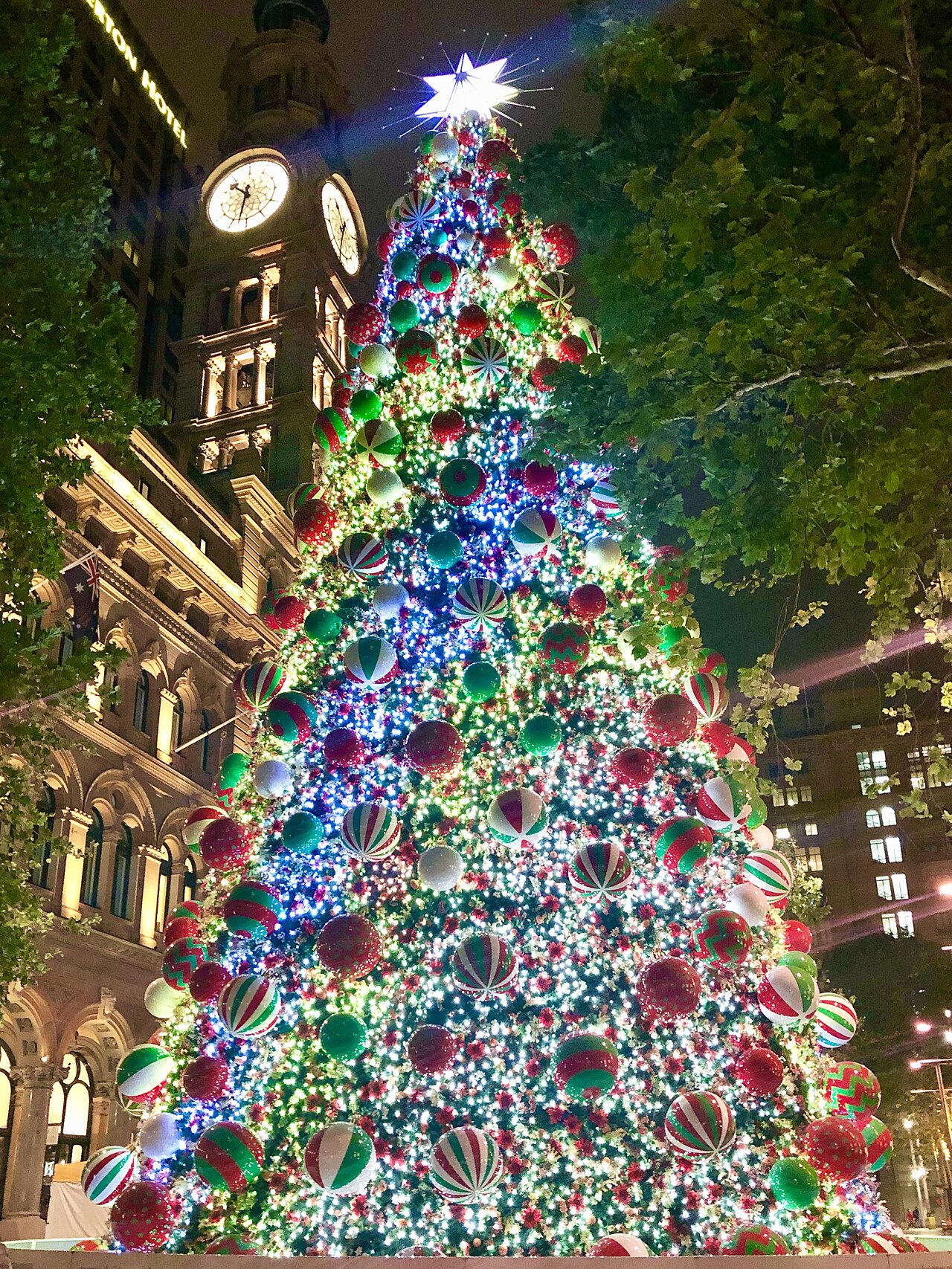 The Christmas tree in Martin Place, Sydney, Australia