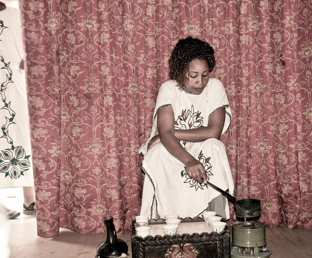 An Ethiopian coffee ceremony in Addis Ababa