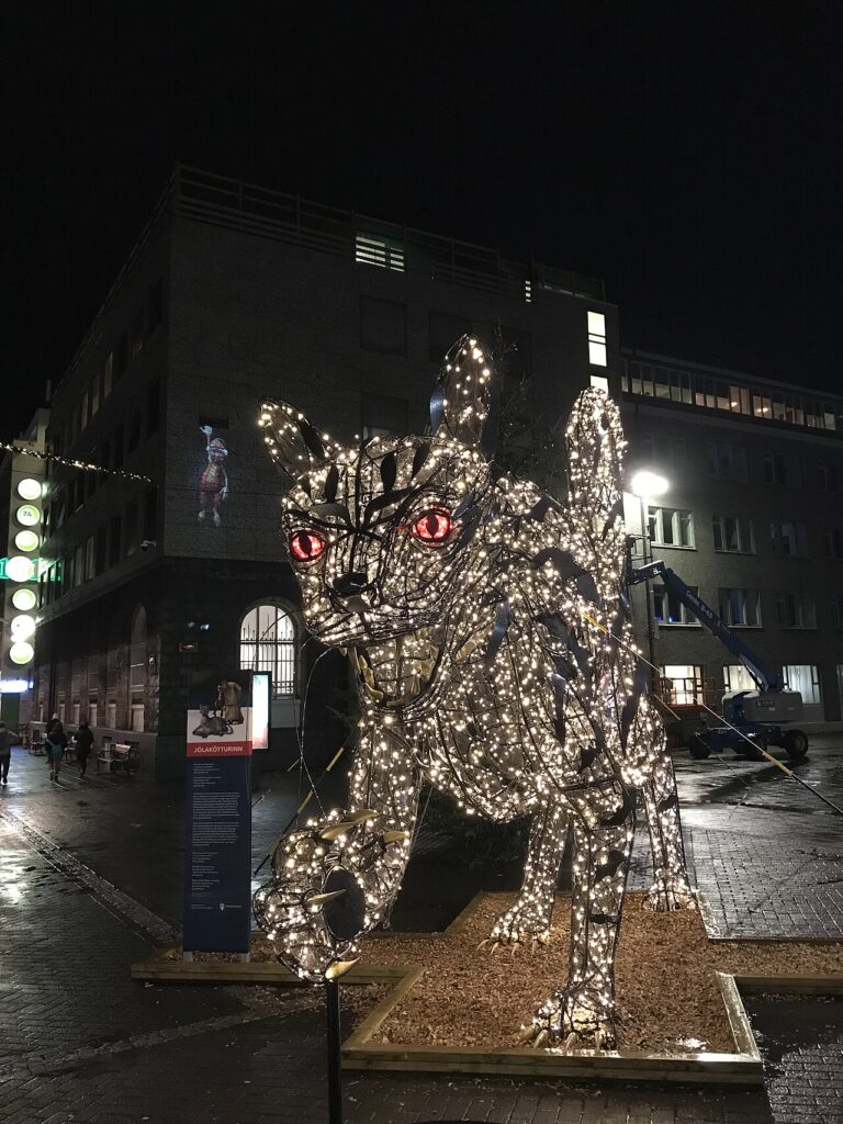 The Yule Cat sculpture in Reykjavik