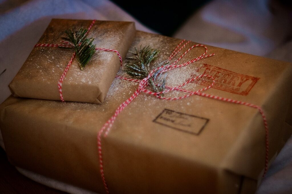 Wrapping Christmas gifts
