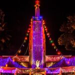 St Anthony church in Bangalore lit up on Christmas night, India