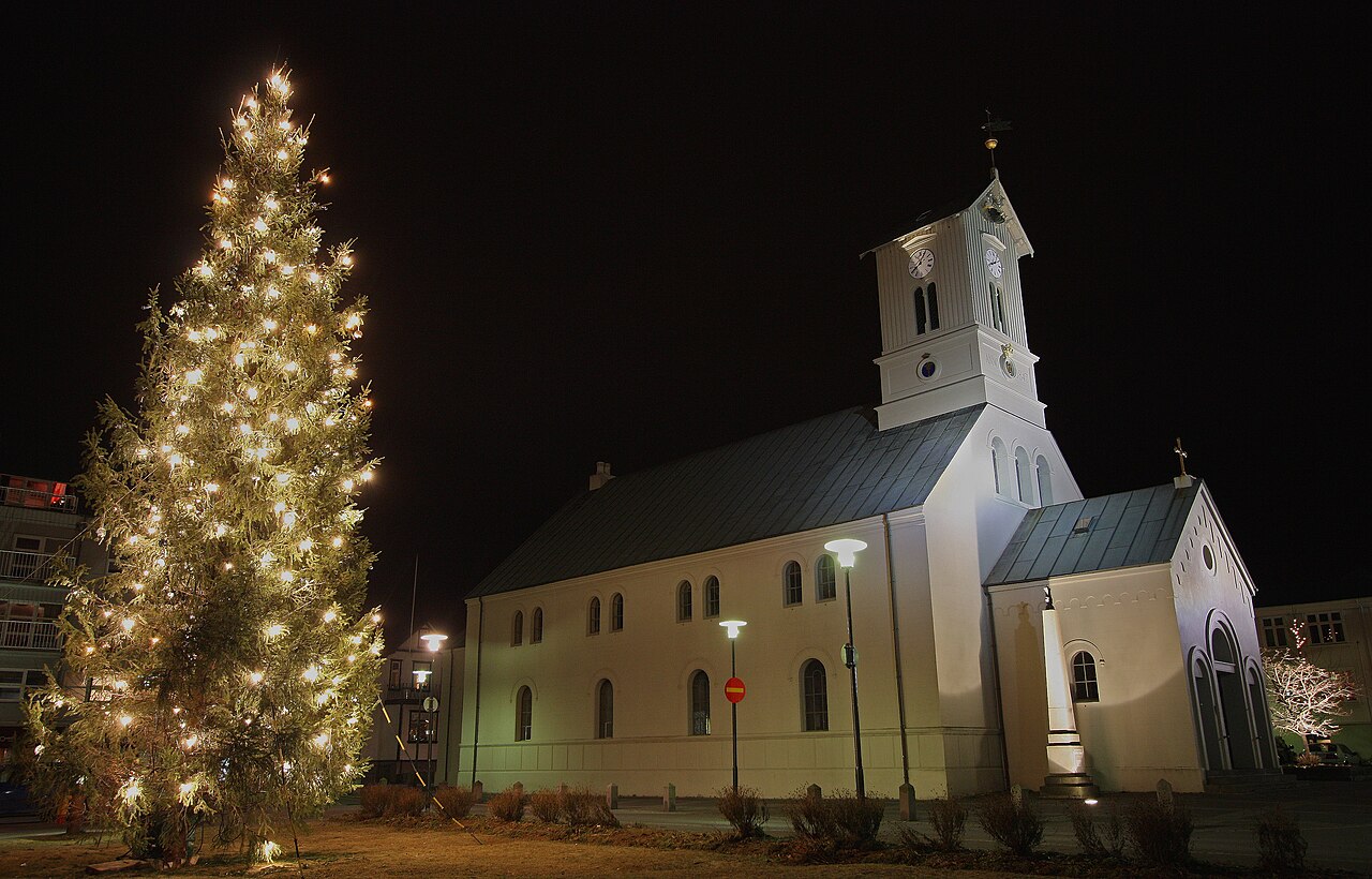 Lighting of the Oslo Christmas tree at Austurvollur square in Reykjavik