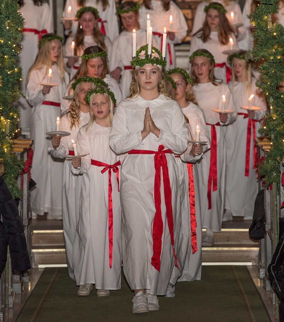 A Swedish Saint Lucia procession