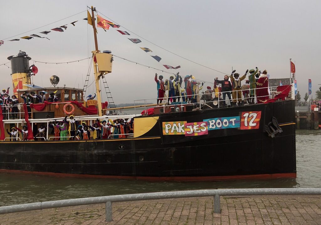 Sinterklaas on his gift boat in Maassluis