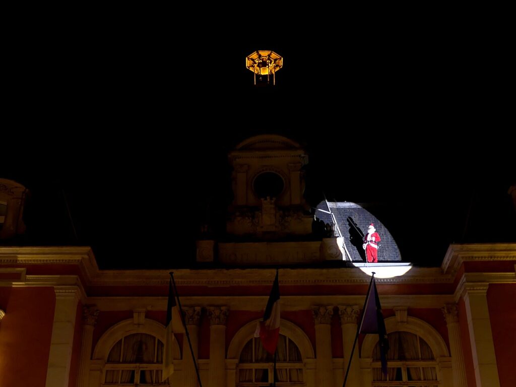 Pere Noel at a parade in Chambery