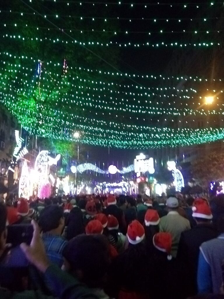 Park Street, Kolkata, at Christmas