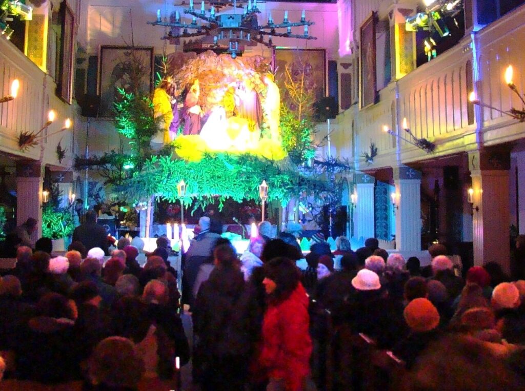 Pasterka midnight Mass in a Polish church