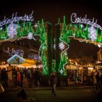 The illuminated entrance of the Strasbourg Christmas market, Capitale de Noel