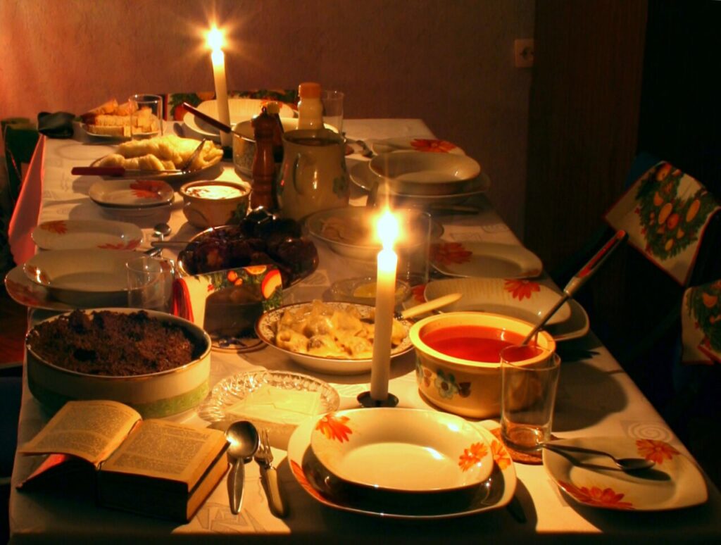 A traditional Polish Wigilia table