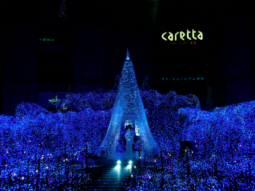 The Caretta Shiodome Christmas illumination in Tokyo